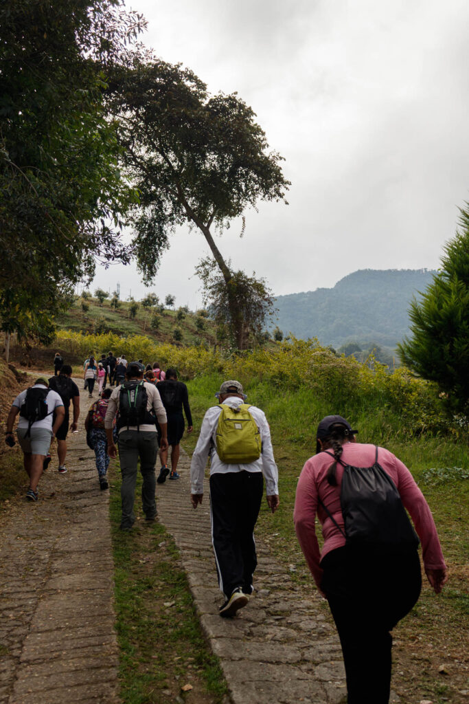 Tras las huellas de los Sutagaos: Una travesía ancestral por el camino La Palma - La Aguadita 10 Senderistas disfrutando de la naturaleza y el aire fresco de la montana en Fusagasuga
